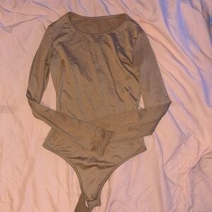 SHEIN Tan Long Sleeve Bodysuit